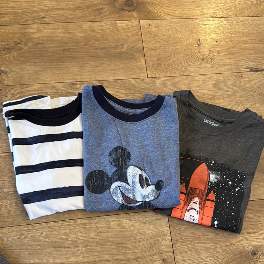 Disney Mickey Mouse and Rocket Tees - Blue, Gray, White